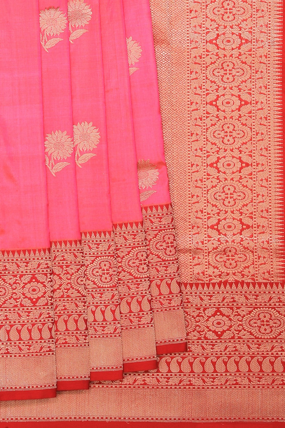 Collection of Banarasi Silk Fuchsia Pink Saree in a gallery layout