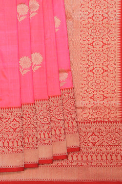 Collection of Banarasi Silk Fuchsia Pink Saree in a gallery layout