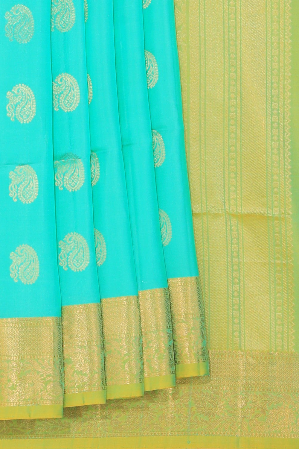 Collection of South Silk Sea Green Saree in a gallery layout