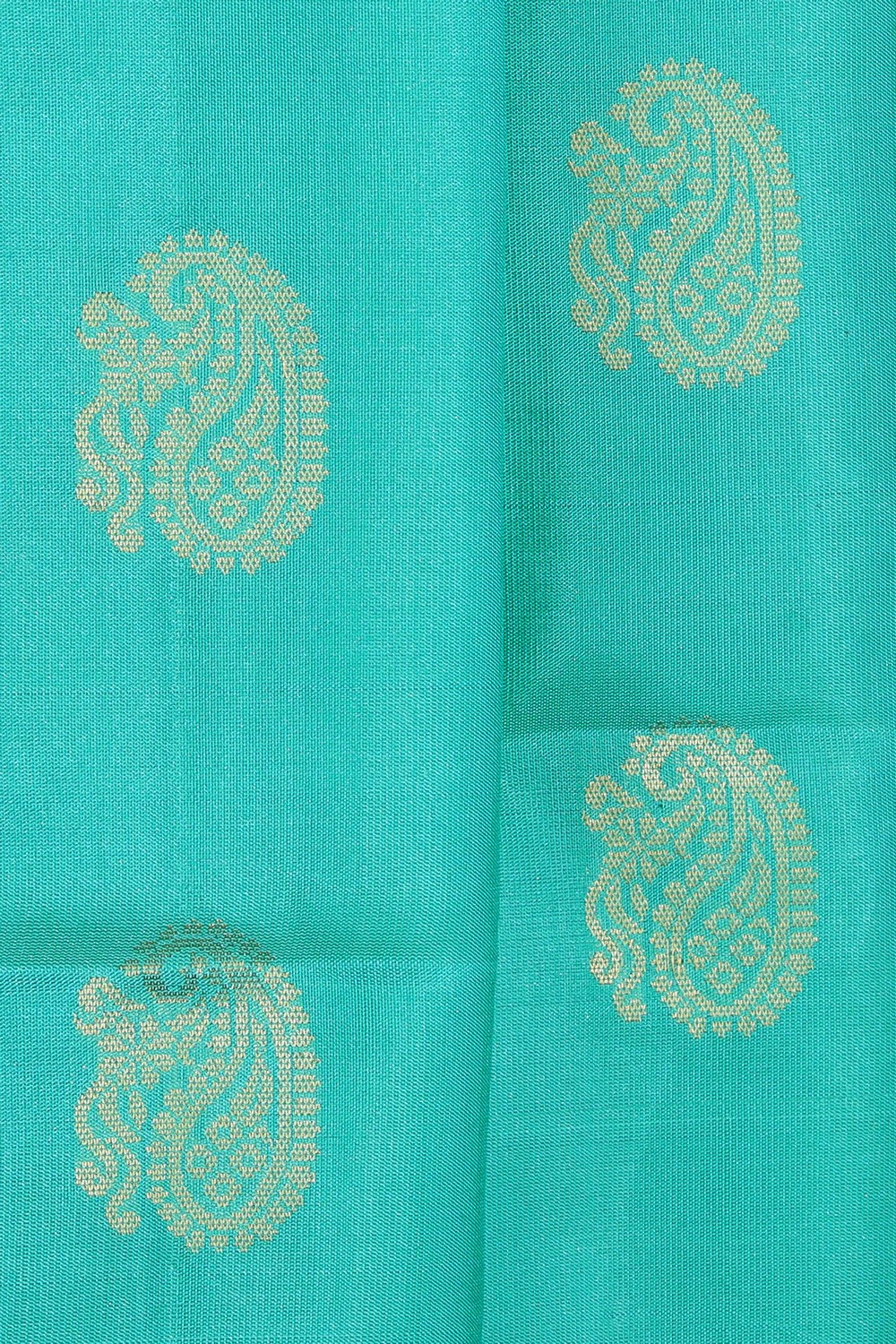 Collection of South Silk Sea Green Saree in a gallery layout