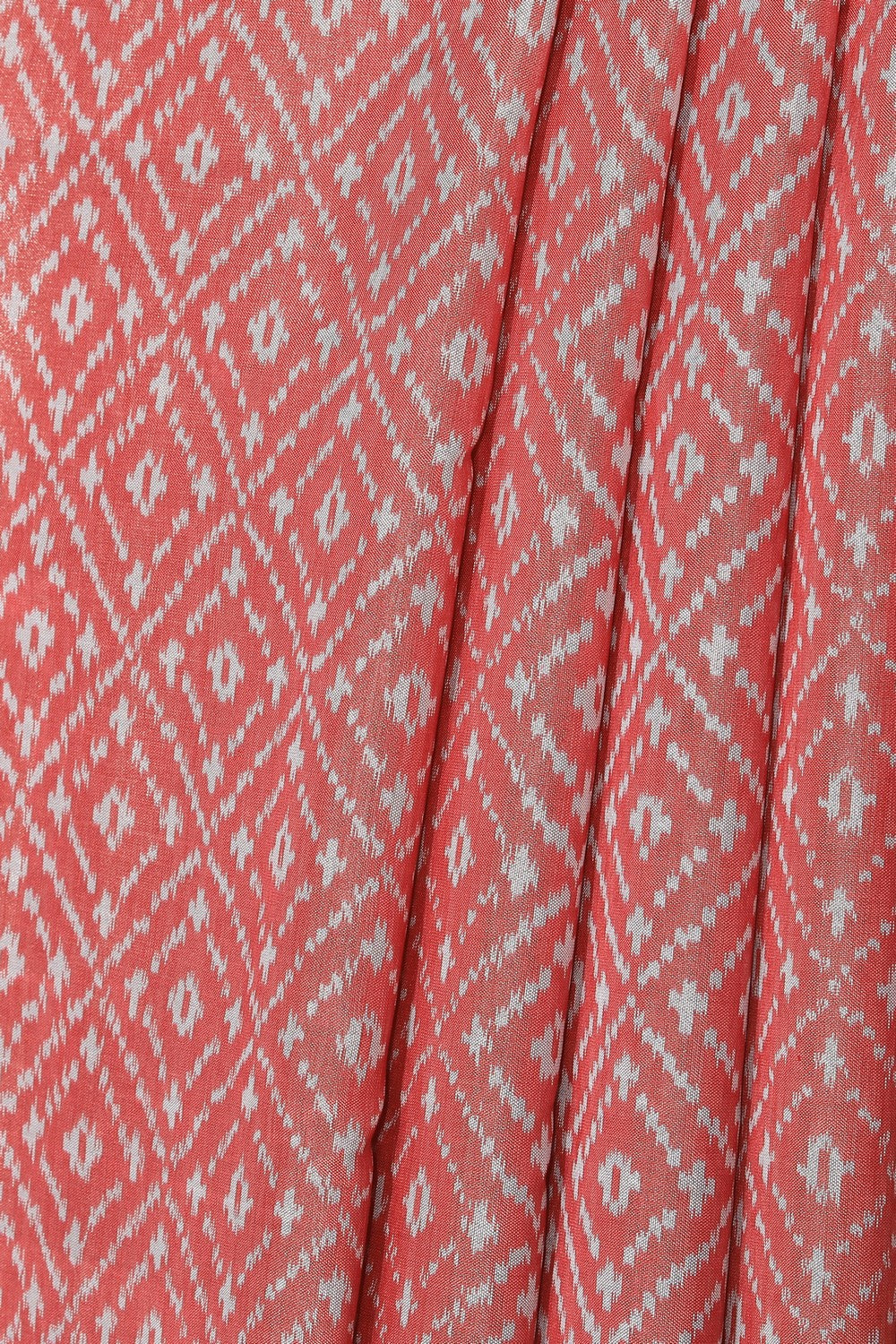 Image of Pochampally Ikat Tissue Silk Pink Saree