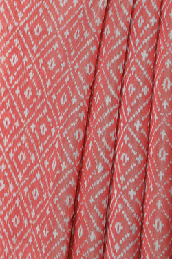 Image of Pochampally Ikat Tissue Silk Pink Saree