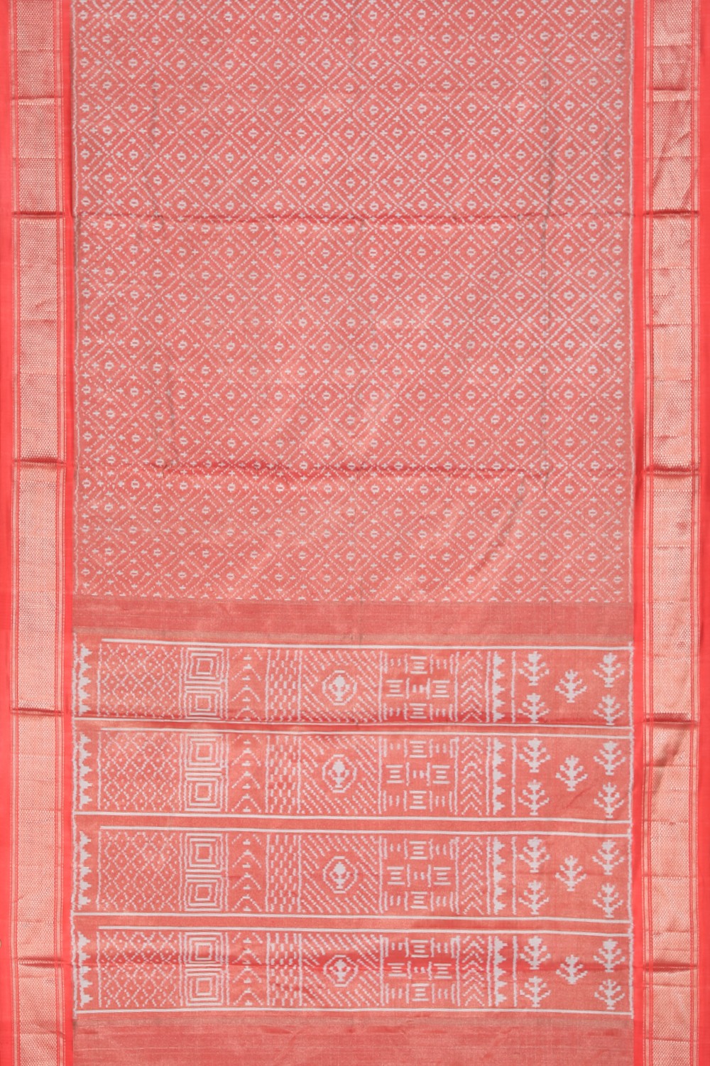 Image of Pochampally Ikat Tissue Silk Pink Saree