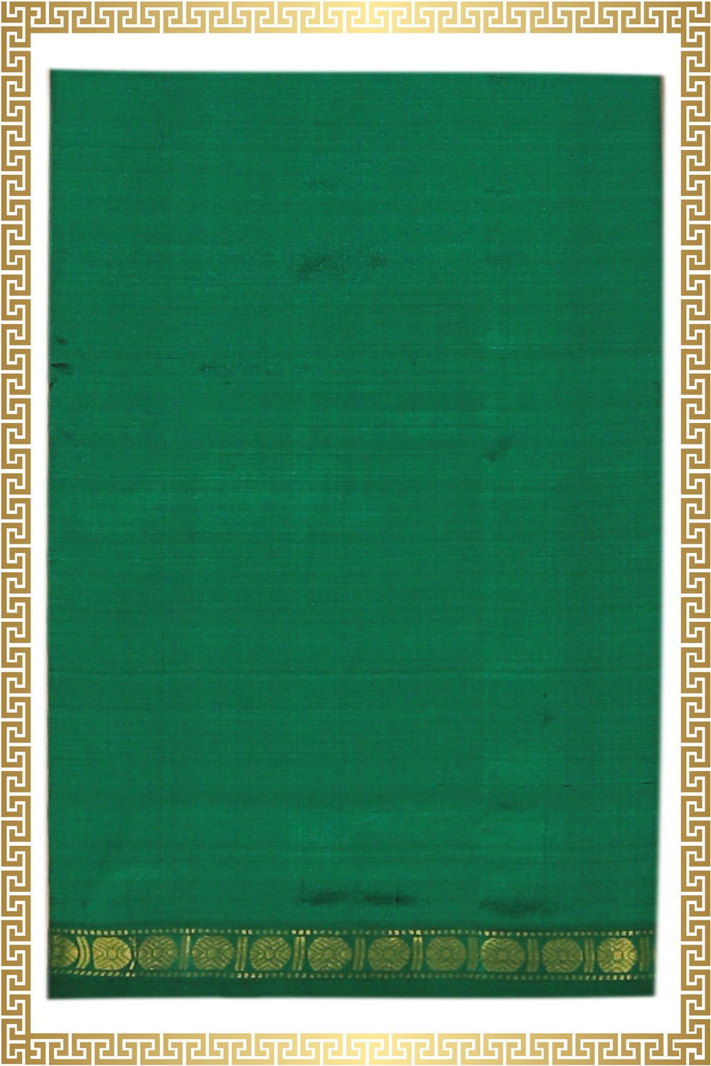 Collection of Kanchi Silk Green Dhoti With Kanduva (8 X 4) in a gallery layout