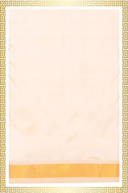 Collection of Kanchi Silk Ivory Off-White Dhoti With Kanduva (8 X 4) in a gallery layout