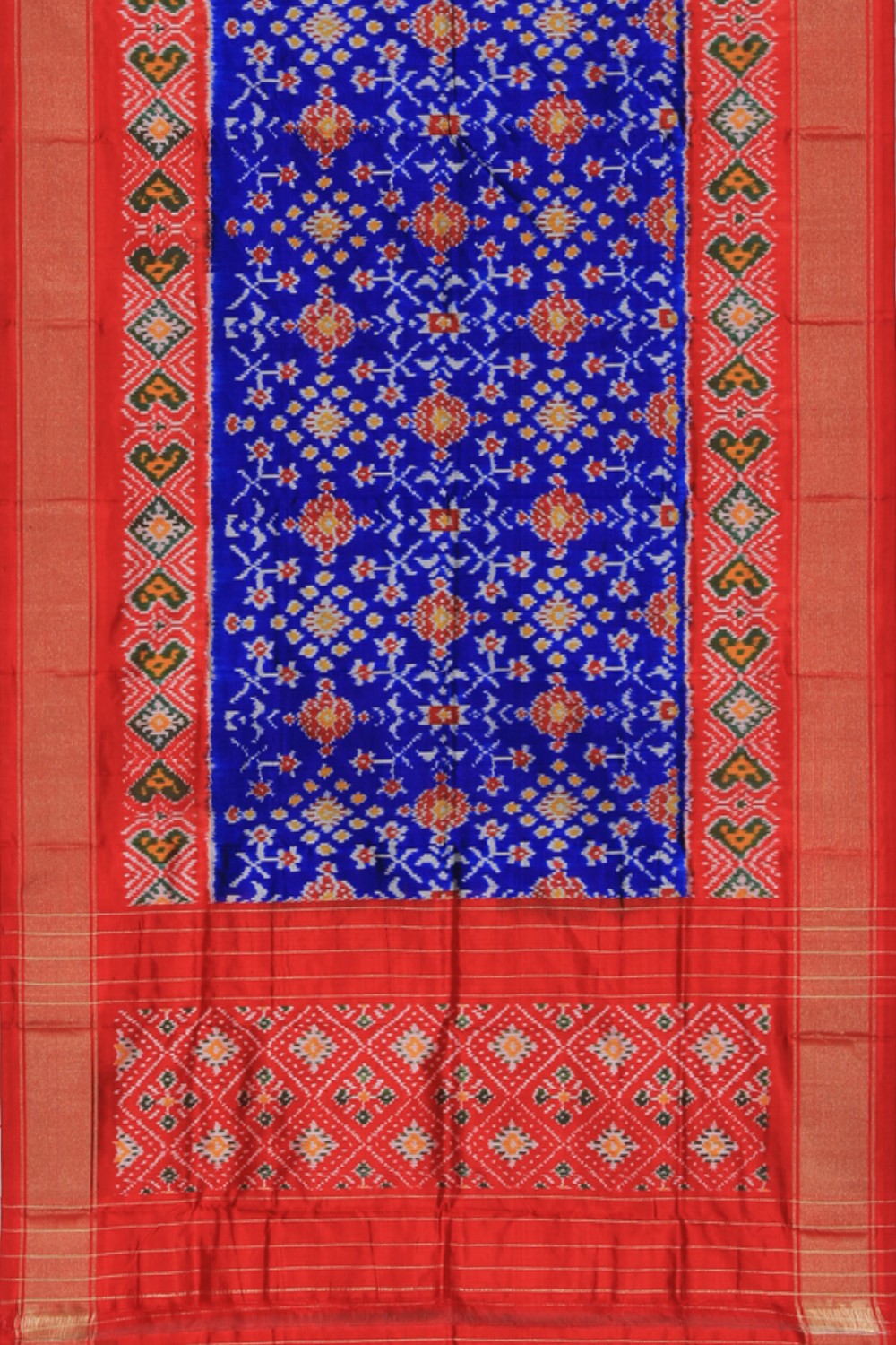 Pochampally Ikat Silk Royal Blue Dupatta