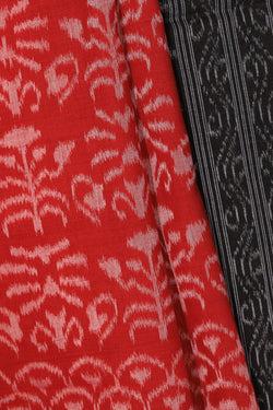 Collection of Sambalpuri Cotton Red Saree in a gallery layout