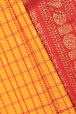 Image of Gadwal Silk Yellow Saree