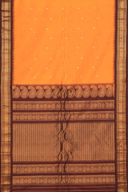 Image of Gadwal Silk Orange Saree