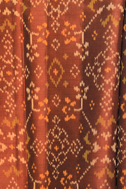 Image of Rajkot Patola Silk Brown Saree