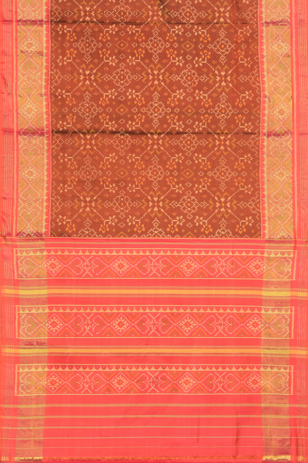 Rajkot Patola Silk Brown Saree