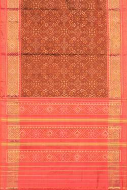 Image of Rajkot Patola Silk Brown Saree