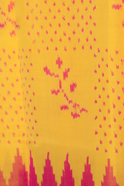 Image of Rajkot Patola Silk Yellow Saree