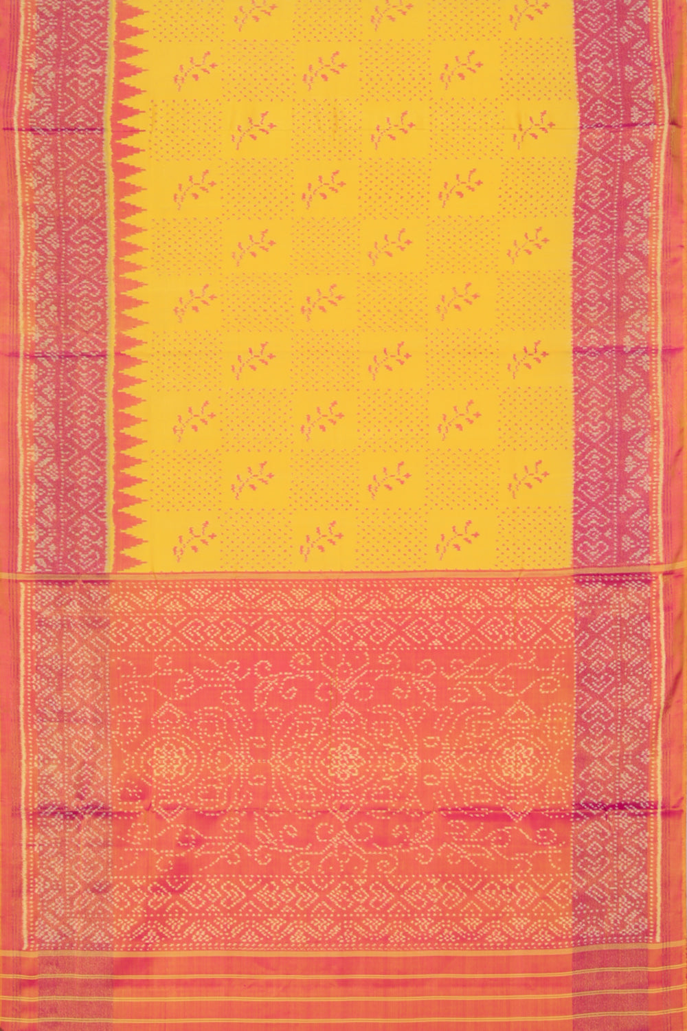 Rajkot Patola Silk Yellow Saree