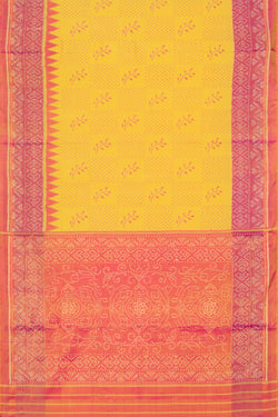 Image of Rajkot Patola Silk Yellow Saree