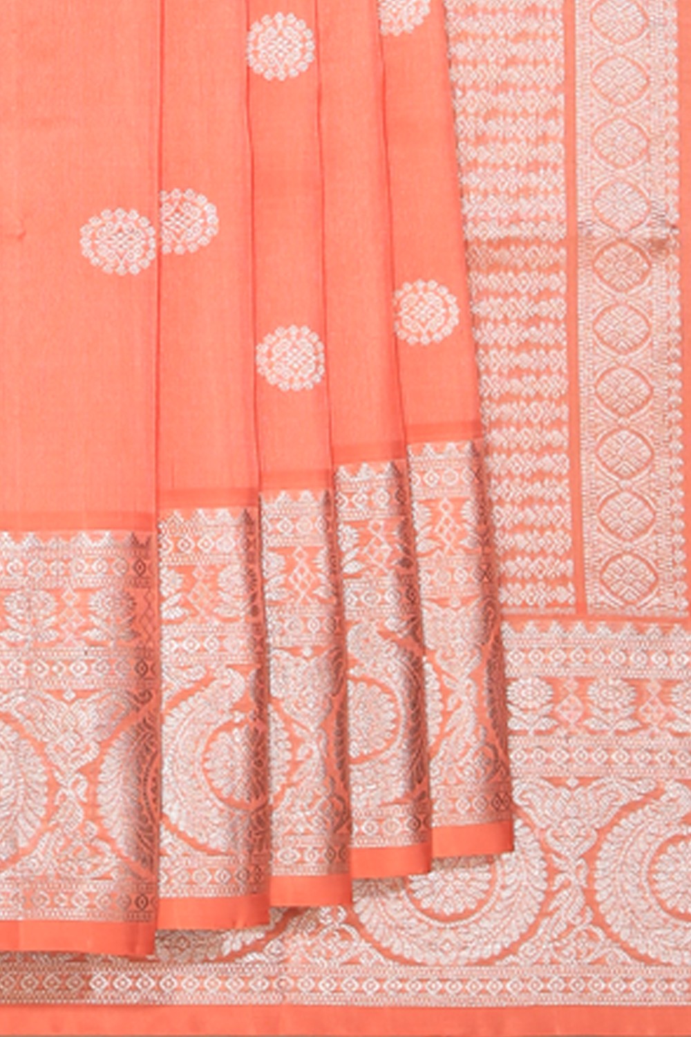 Collection of Venkatagiri Silk Peach Saree in a gallery layout