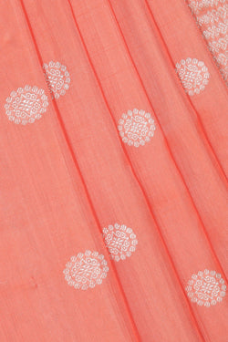 Collection of Venkatagiri Silk Peach Saree in a gallery layout