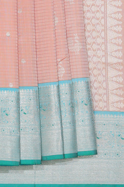 Collection of Venkatagiri Silk Peach Saree in a gallery layout