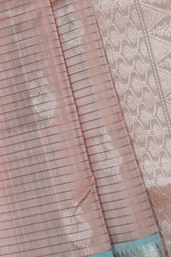 Collection of Venkatagiri Silk Peach Saree in a gallery layout