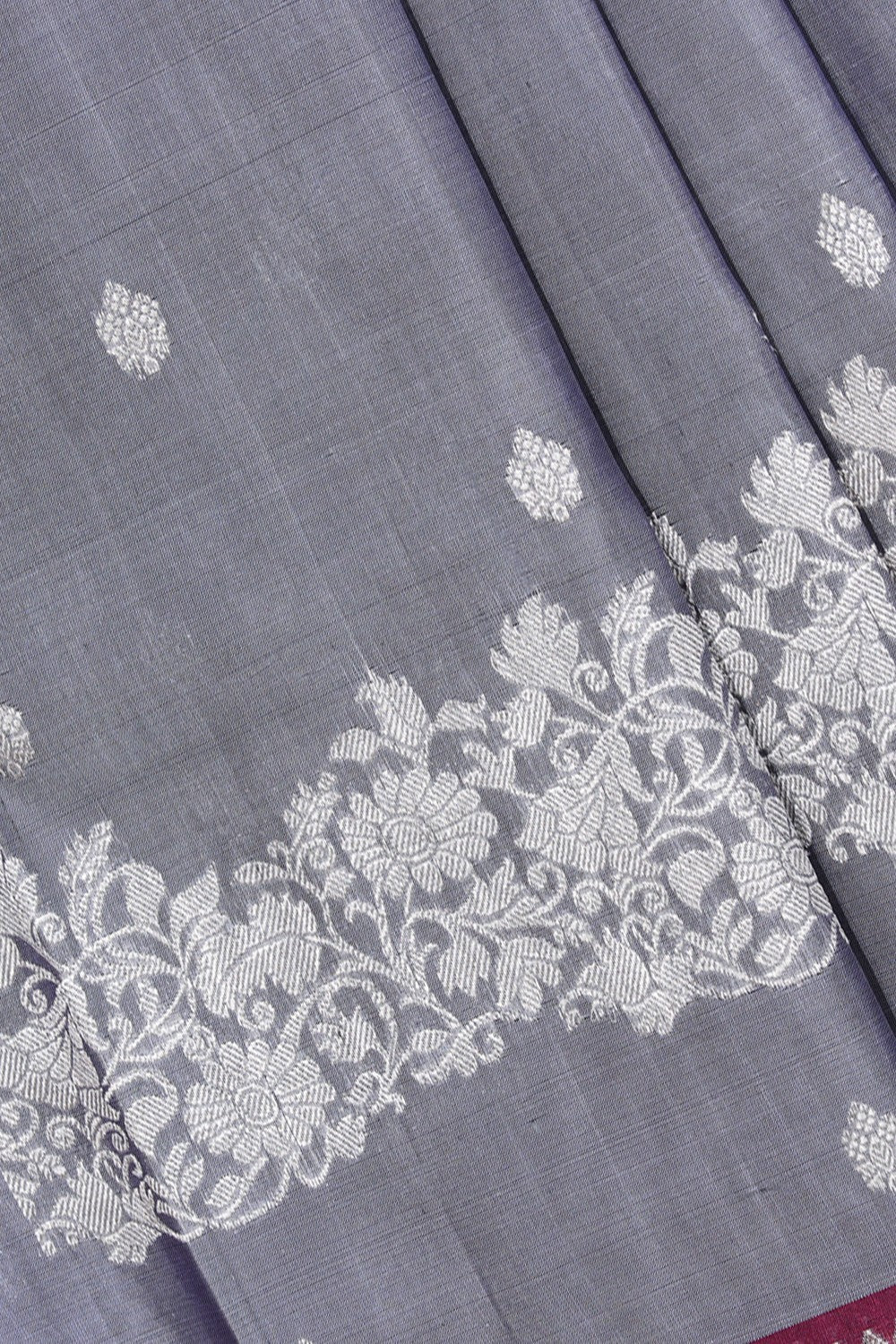 Collection of Venkatagiri Silk Grey Saree in a gallery layout