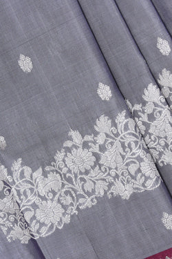 Collection of Venkatagiri Silk Grey Saree in a gallery layout