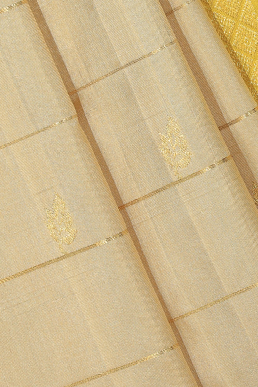 Collection of Venkatagiri Silk Ivory Cream Saree in a gallery layout