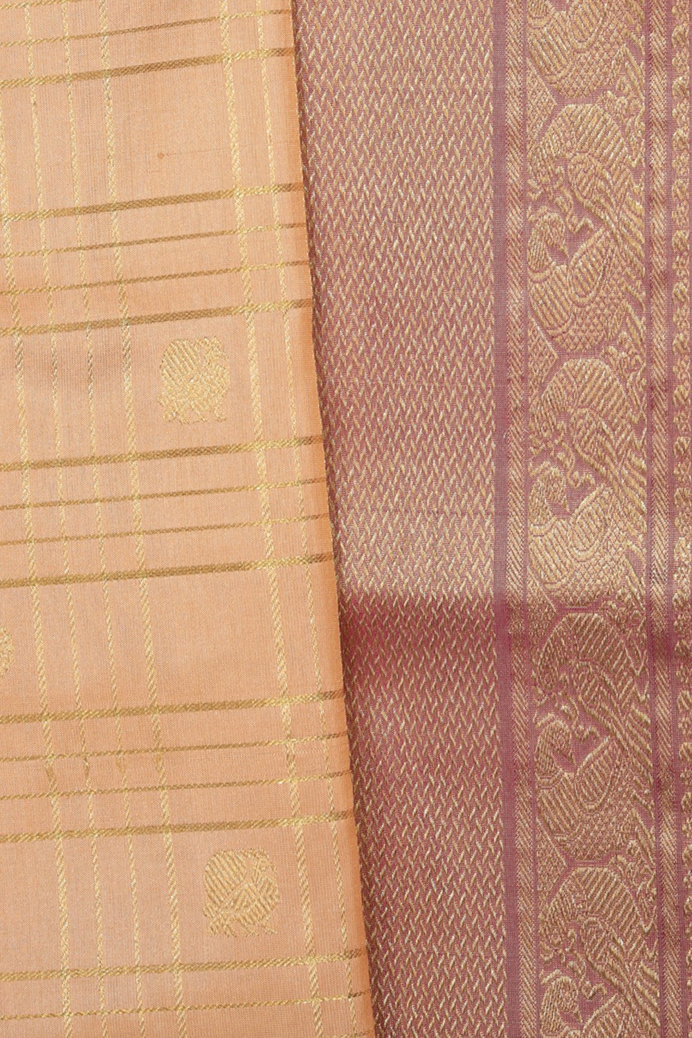 Collection of Venkatagiri Silk Beige Saree in a gallery layout