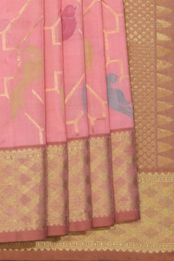 Collection of Venkatagiri Silk Light-Pink Saree in a gallery layout