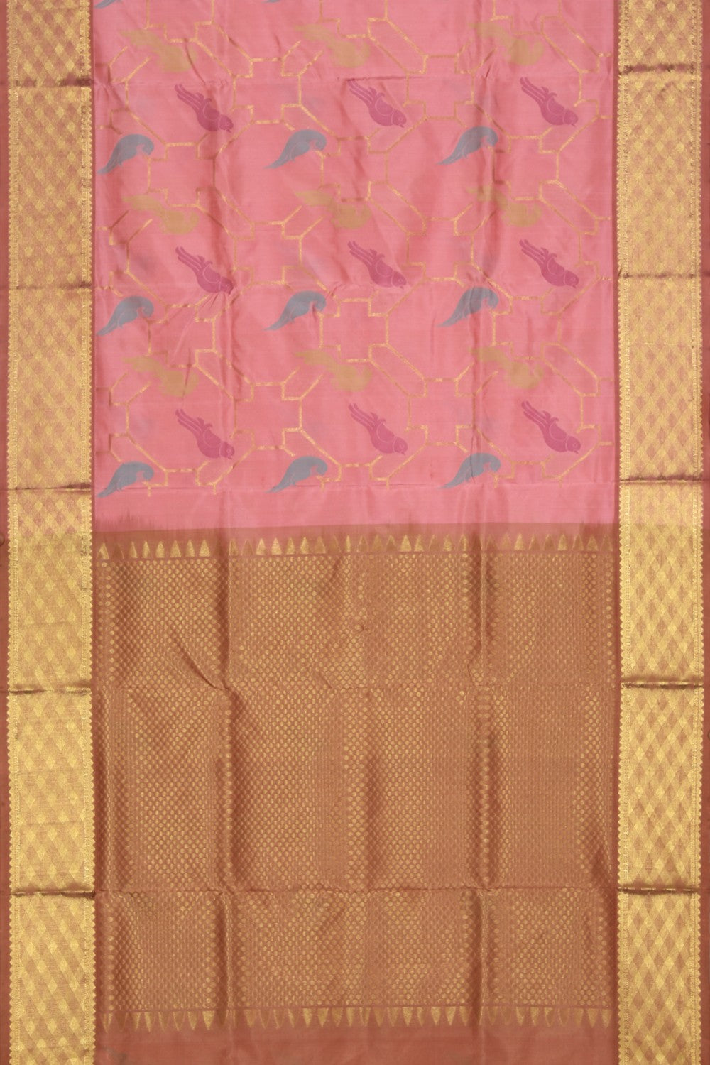 Collection of Venkatagiri Silk Light-Pink Saree in a gallery layout