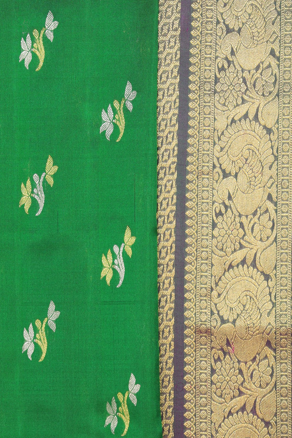 Image of Venkatagiri Silk Green Saree