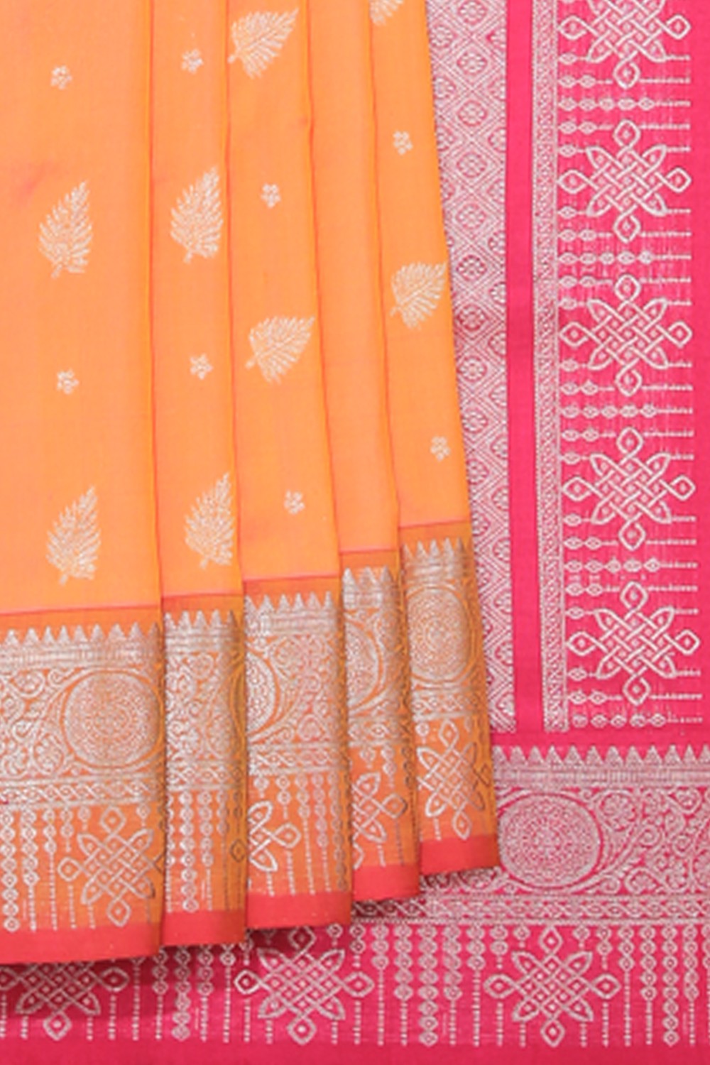 Collection of Venkatagiri Silk Peach Saree in a gallery layout