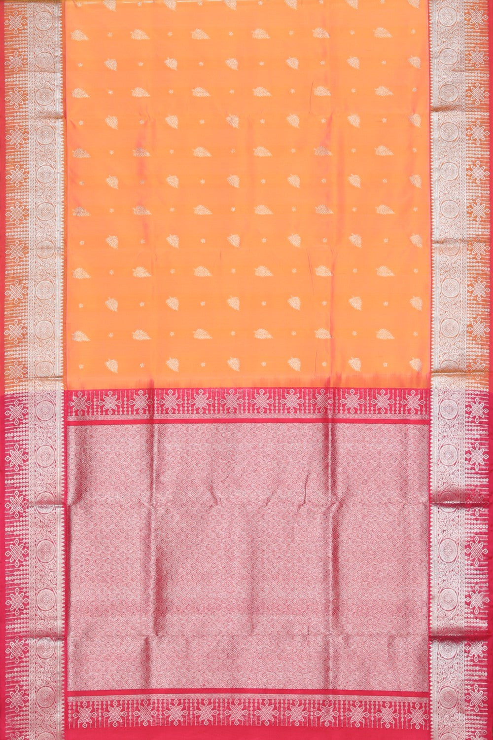 Collection of Venkatagiri Silk Peach Saree in a gallery layout