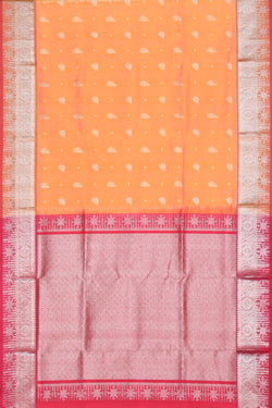 Collection of Venkatagiri Silk Peach Saree in a gallery layout