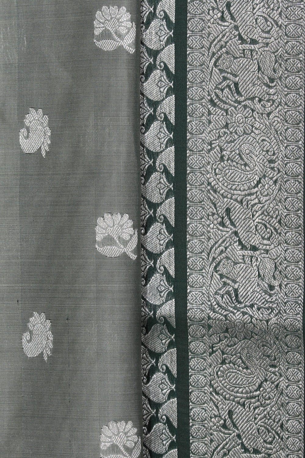 Collection of Venkatagiri Silk Grey Saree in a gallery layout