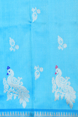 Collection of Venkatagiri Silk Blue Saree in a gallery layout