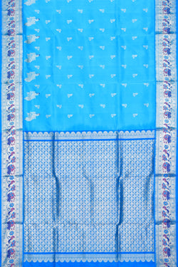 Collection of Venkatagiri Silk Blue Saree in a gallery layout