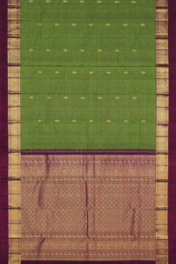 Image of Kanchipuram Silk Brocade Green Saree