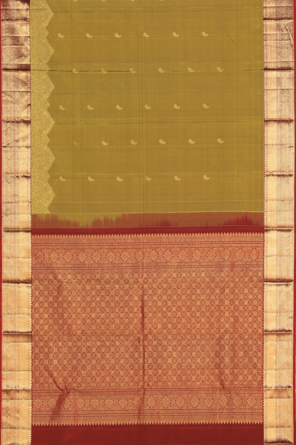 Kanchipuram Silk Moss Green Saree