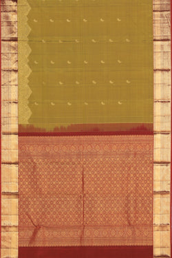 Image of Kanchipuram Silk Moss Green Saree