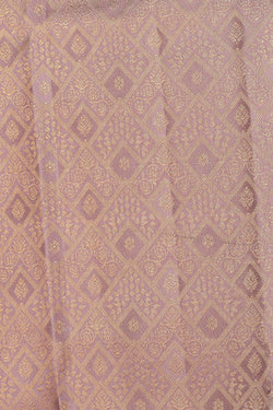 Image of Kanchipuram Silk Brocade Onion-Pink Saree