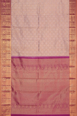 Image of Kanchipuram Silk Brocade Onion-Pink Saree