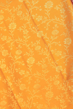 Image of Kanchipuram Silk Brocade Yellow Saree