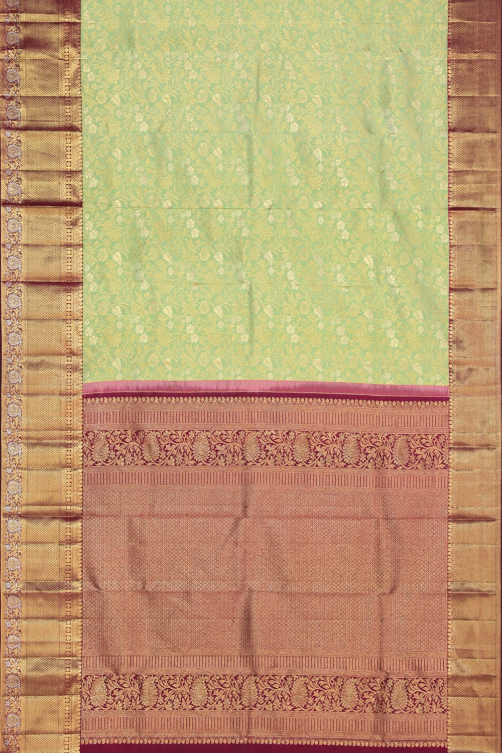 Kanchipuram Silk Brocade Green Saree