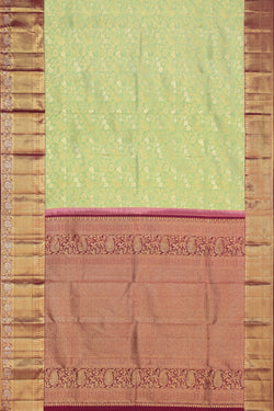 Image of Kanchipuram Silk Brocade Green Saree