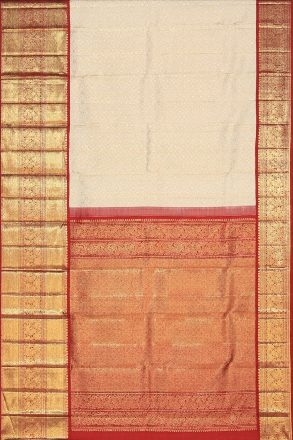 Collection of Kanchiputta Brocade Off-White Saree in a gallery layout