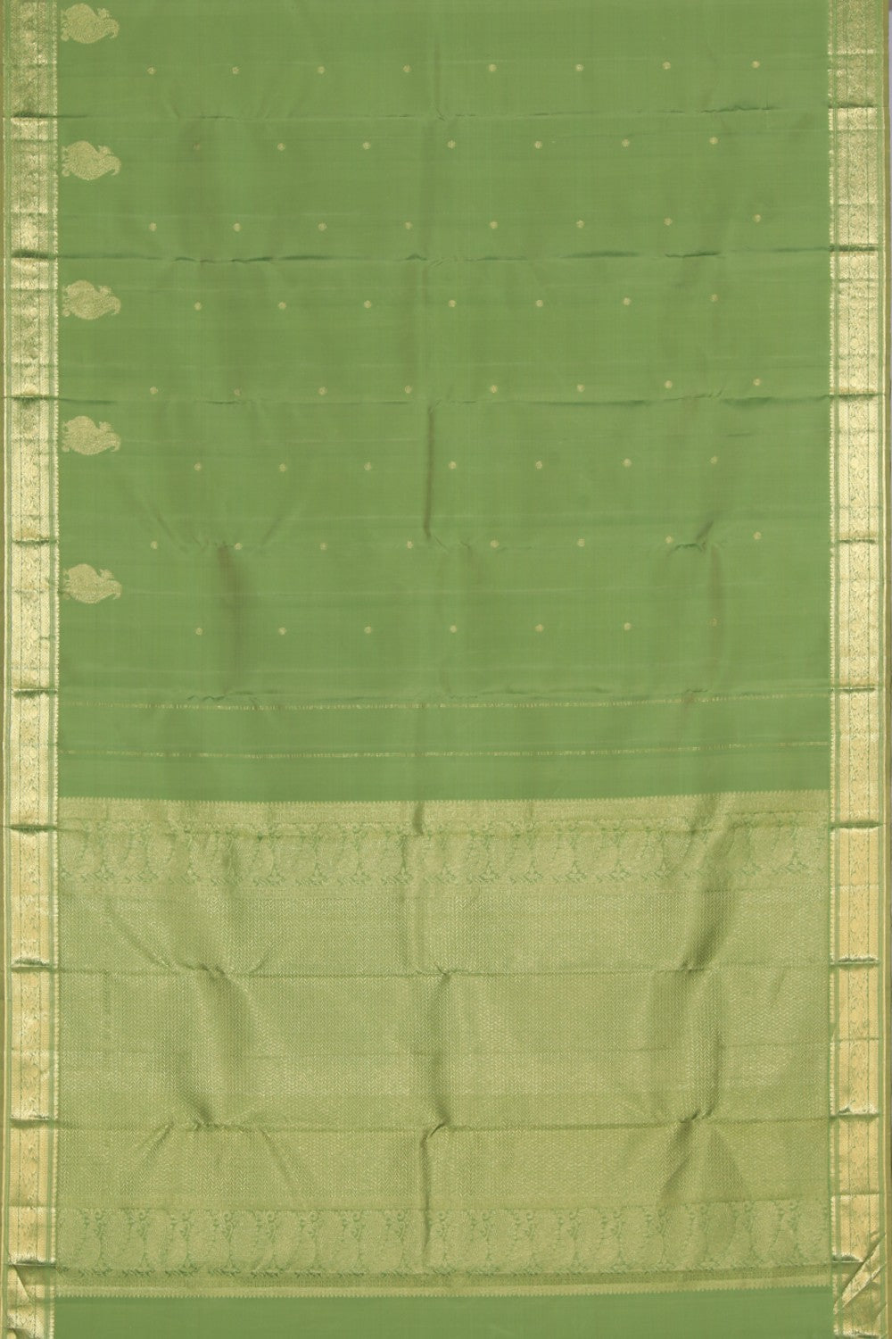 Image of Kanchiputta Silk Sage Green Saree