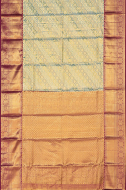 Collection of Kanchipattu Tissue Brocade Aqua-Blue Saree in a gallery layout