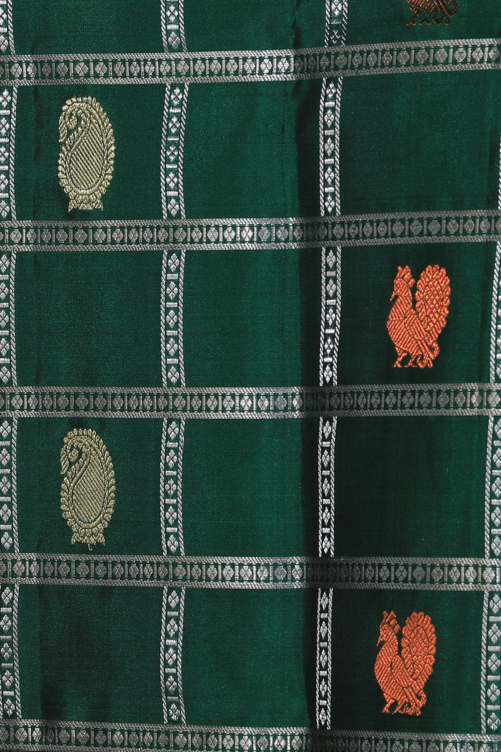 Collection of Kanchi Silk Green Saree in a gallery layout