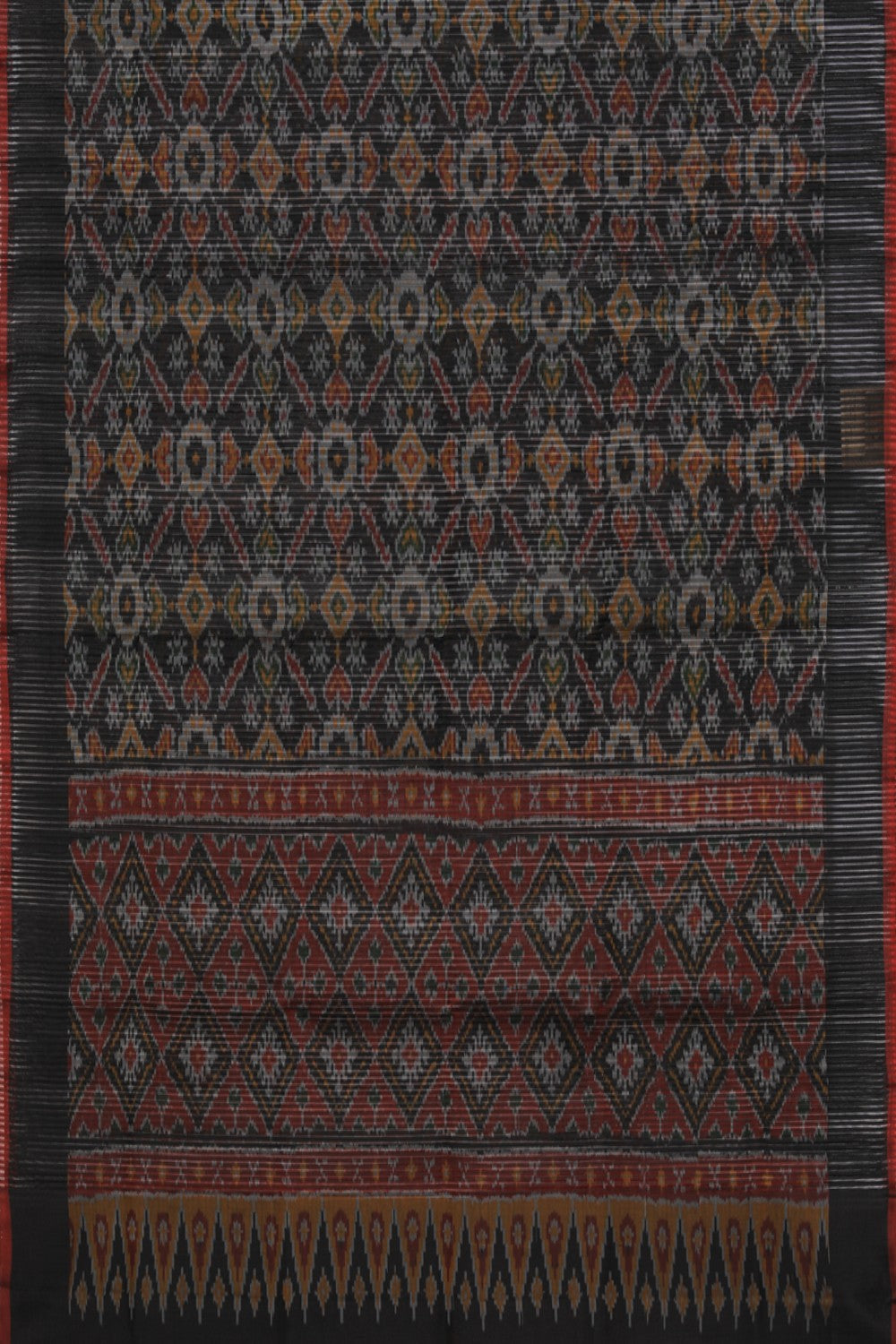 Pochampally Ikat Silk Black Dupatta