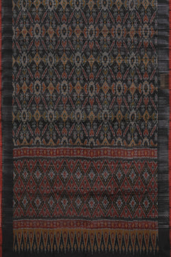 Image of Pochampally Ikat Silk Black Dupatta